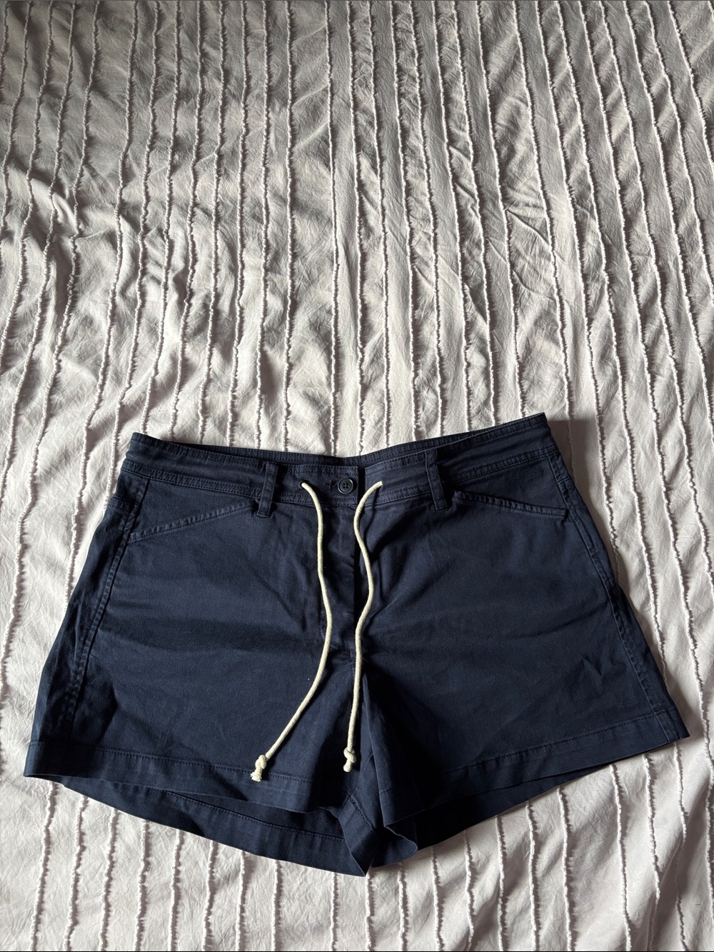 J. Crew Navy Drawstring Cotton Bermuda Shorts